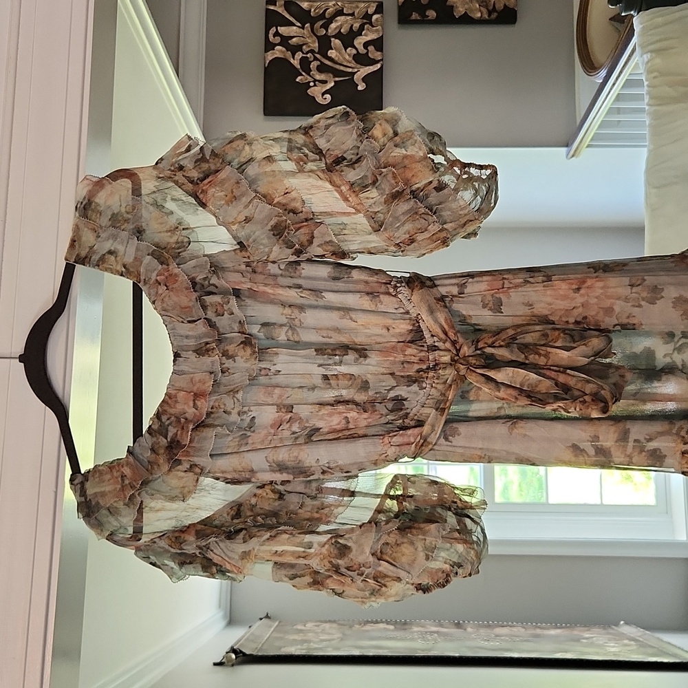 ZIMMERMAN silk midi floral dress